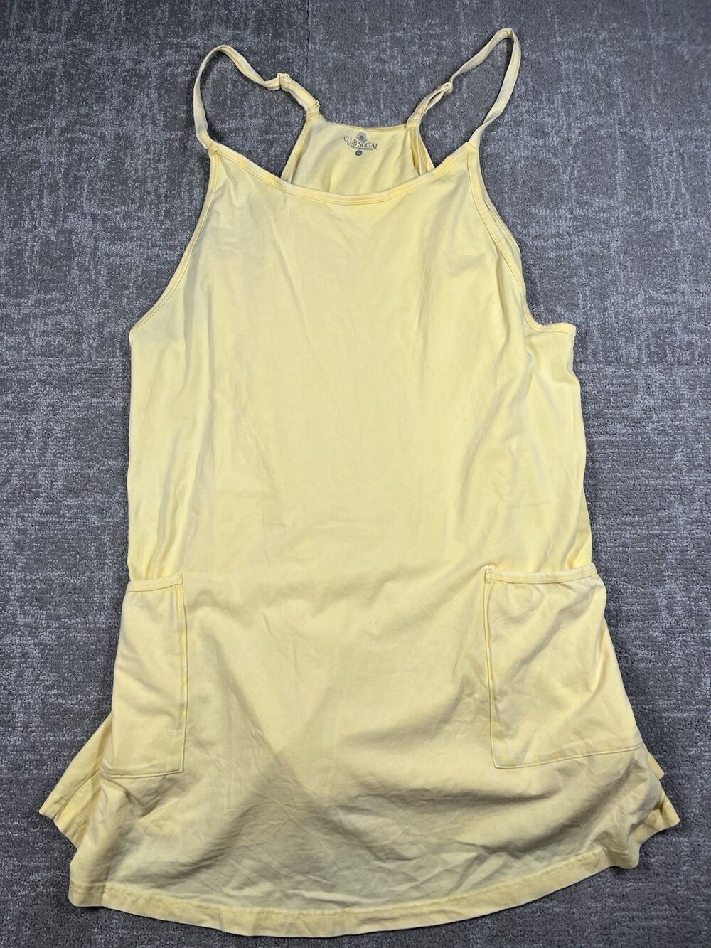 CLUB SOCIAL BY JADELYNN BROOKE BUTTER YELLOW COTTON ACTIVE DRESS SIZE XL